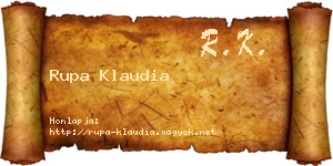 Rupa Klaudia névjegykártya