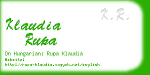 klaudia rupa business card